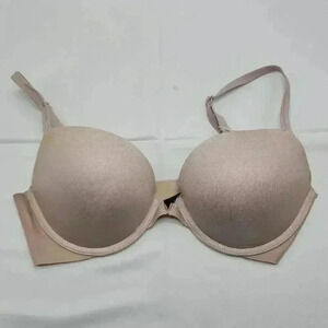 Victoria's Secret Womens Padded Underwire Push-Up T-Shirt Bra Beige Size 34D